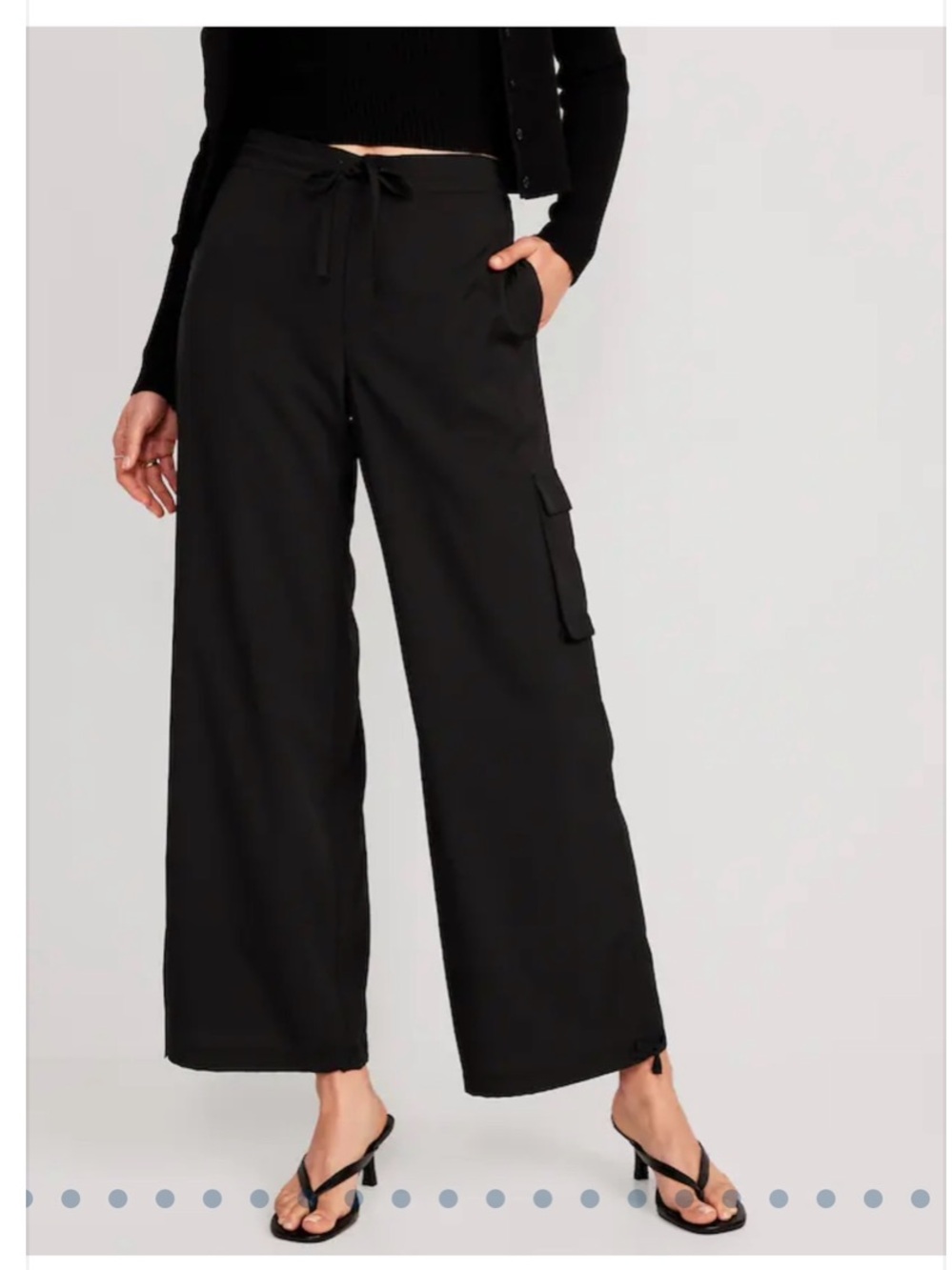 Old Navy Black High-Waisted Stretch tech Wide-Leg Cargo Pants